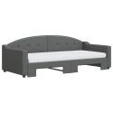 Sofa rozsuwana z materacami, ciemnoszara, 90x200 cm, tkanina Lumarko!