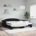 Sofa rozsuwana z materacami, czarna, 100x200 cm, aksamit Lumarko!