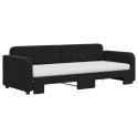 Sofa rozsuwana z materacami, czarna, 80x200 cm, aksamit Lumarko!