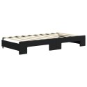 Sofa rozsuwana z materacami, czarna, 90x190 cm, aksamit Lumarko!
