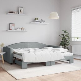Sofa rozsuwana z materacami, jasnoszara, 90x200 cm, tkanina Lumarko!