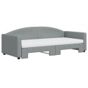Sofa rozsuwana z materacami, jasnoszara, 90x200 cm, tkanina Lumarko!