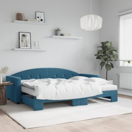 Sofa rozsuwana z materacami, niebieska, 80x200 cm, aksamit Lumarko!
