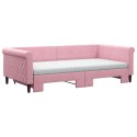 Sofa rozsuwana z materacami, różowa, 100x200 cm, aksamit Lumarko!
