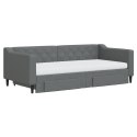 Sofa rozsuwana z szufladami, ciemnoszara, 90x190 cm, tkanina Lumarko!