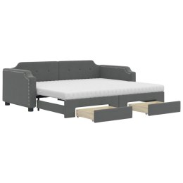 Sofa rozsuwana z szufladami, ciemnoszara, 90x190 cm, tkanina Lumarko!