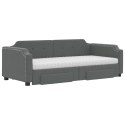 Sofa rozsuwana z szufladami, ciemnoszara, 90x190 cm, tkanina Lumarko!
