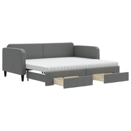 Sofa rozsuwana z szufladami, ciemnoszara, 90x190 cm, tkanina Lumarko!