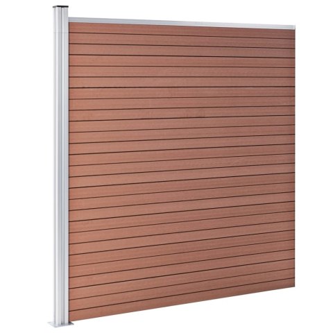Ogrodzenie WPC, 2 panele kwadratowe, 1 skośny, 619x186 cm, brąz Lumarko!