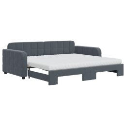 Sofa rozsuwana z materacami, ciemnoszara, 90x190 cm, aksamit Lumarko!