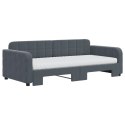 Sofa rozsuwana z materacami, ciemnoszara, 90x190 cm, aksamit Lumarko!