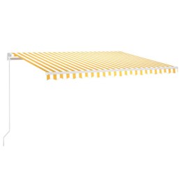 Ręcznie zwijana markiza z LED, 400 x 350 cm, żółto-biała Lumarko!