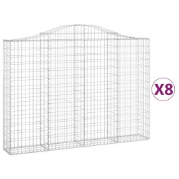 Kosze gabionowe, 8 szt, 200x30x140/160 cm, galwanizowane żelazo Lumarko!