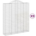 Kosze gabionowe, 9 szt, 200x50x220/240 cm, galwanizowane żelazo Lumarko!