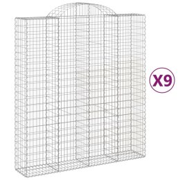 Kosze gabionowe, 9 szt, 200x50x220/240 cm, galwanizowane żelazo Lumarko!