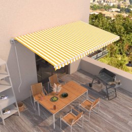 Automatycznie zwijana markiza, 500 x 300 cm, żółto-biała Lumarko!