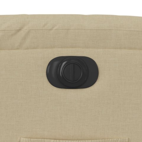 Elektryczny fotel rozkładany, kremowy, obity tkaniną Lumarko!