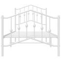 Metalowa rama łóżka z wezgłowiem i zanóżkiem, biała, 90x200 cm Lumarko!