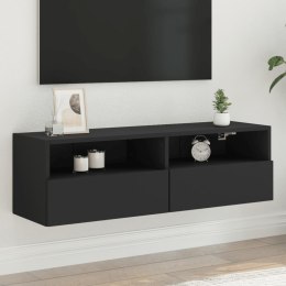 Ścienna szafka TV, czarna, 100x30x30 cm Lumarko!