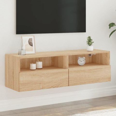Ścienna szafka TV, dąb sonoma, 100x30x30 cm Lumarko!