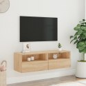 Ścienna szafka TV, dąb sonoma, 100x30x30 cm Lumarko!
