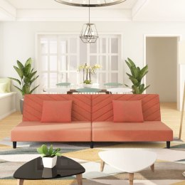 2-osobowa kanapa, 2 poduszki, różowa, aksamitna Lumarko!