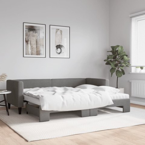 Sofa rozsuwana z materacami, ciemnoszara, 80x200 cm, tkanina Lumarko!