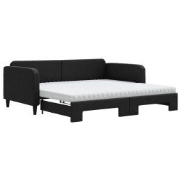 Sofa rozsuwana z materacami, czarna, 100x200 cm, tkanina Lumarko!