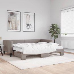 Sofa rozsuwana z materacami, kolor taupe, 90x200 cm, tkanina Lumarko!
