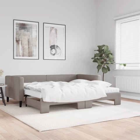 Sofa rozsuwana z materacami, kolor taupe, 90x200 cm, tkanina Lumarko!