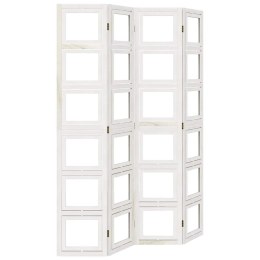 Parawan pokojowy, 4-panelowy, biały, lite drewno paulowni Lumarko!