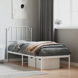 Metalowe łóżko z wezgłowiem, bez materaca, białe, 75x190 cm Lumarko!