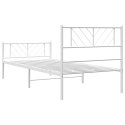 Metalowa rama łóżka z wezgłowiem i zanóżkiem, biała, 90x200 cm Lumarko!