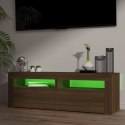 Szafka pod TV z oświetleniem LED, brązowy dąb, 120x35x40 cm Lumarko!