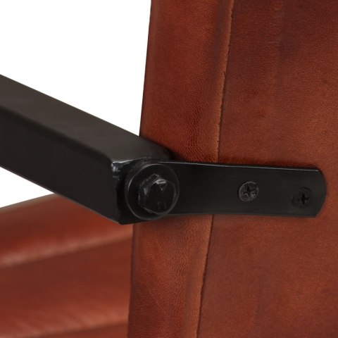 Krzesła stołowe, 6 szt., brązowe, skóra naturalna Lumarko!