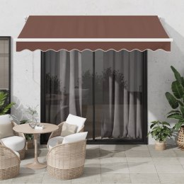 Ręcznie zwijana markiza z LED, brązowa, 300x250 cm Lumarko!