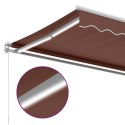 Ręcznie zwijana markiza z LED, brązowa, 300x250 cm Lumarko!