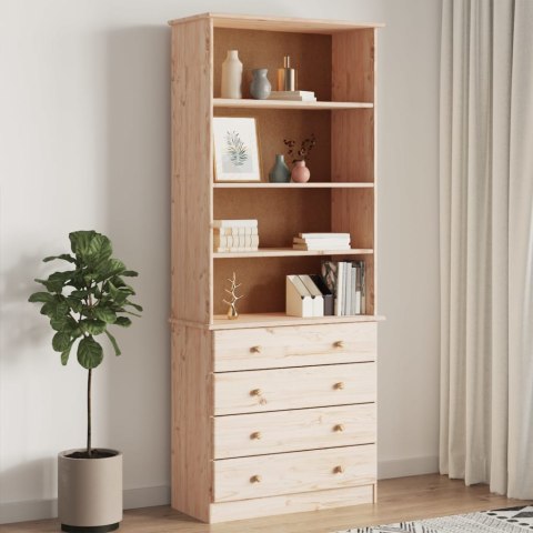 Biblioteczka z szufladami ALTA, 77x35x186,5 cm, lita sosna Lumarko!