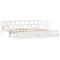 Sofa rozsuwana z szufladami, bez materaca, białe, 80x200 cm Lumarko!