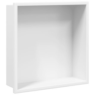 Wnęka prysznicowa, biała matowa, 32x32x9 cm, stal nierdzewna Lumarko!