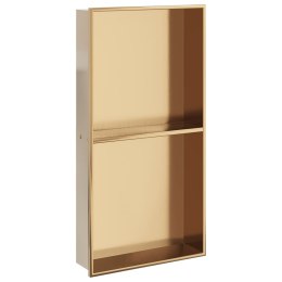 Wnęka prysznicowa, szczotkowana, złota, 32x62x9 cm, stal Lumarko!