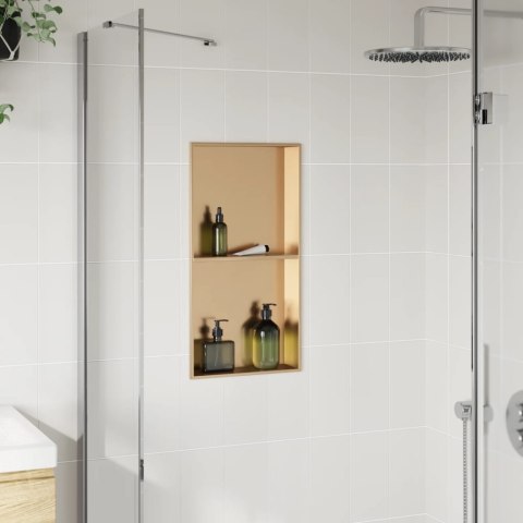Wnęka prysznicowa, szczotkowana, złota, 32x62x9 cm, stal Lumarko!