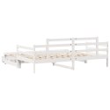 Sofa rozsuwana z szufladami, bez materaca, białe, 90x200 cm Lumarko!