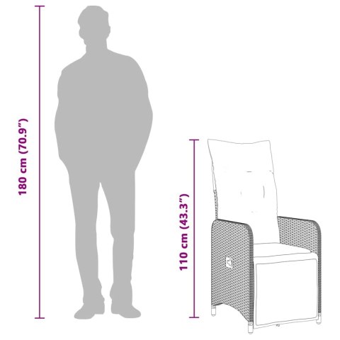 7-cz. zestaw mebli bistro z poduszkami, brązowy, polirattan Lumarko!