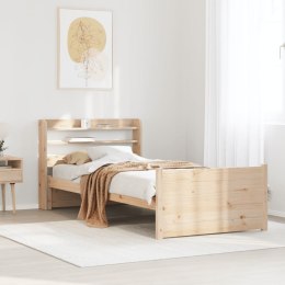 Rama łóżka z wezgłowiem, biała, 75x190 cm, lite drewno sosnowe Lumarko!