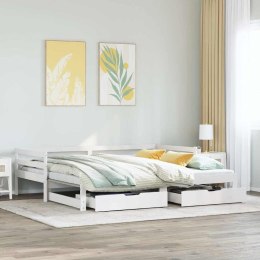 Sofa rozsuwana z szufladami, bez materaca, białe, 80x200 cm Lumarko!