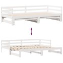 Sofa rozsuwana z szufladami, bez materaca, białe, 80x200 cm Lumarko!