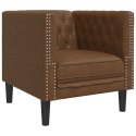 3-cz. wypoczynek Chesterfield z wałkami, brązowy, zamszowy Lumarko!