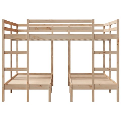 Potrójne łóżko piętrowe, 160x200/80x160 cm, sosnowe Lumarko!