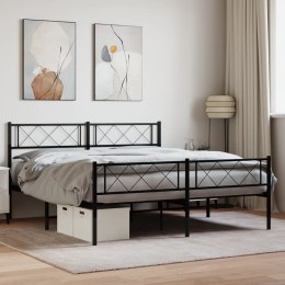 Metalowe łóżko z zanóżkiem, bez materaca, czarne, 160x200 cm Lumarko!